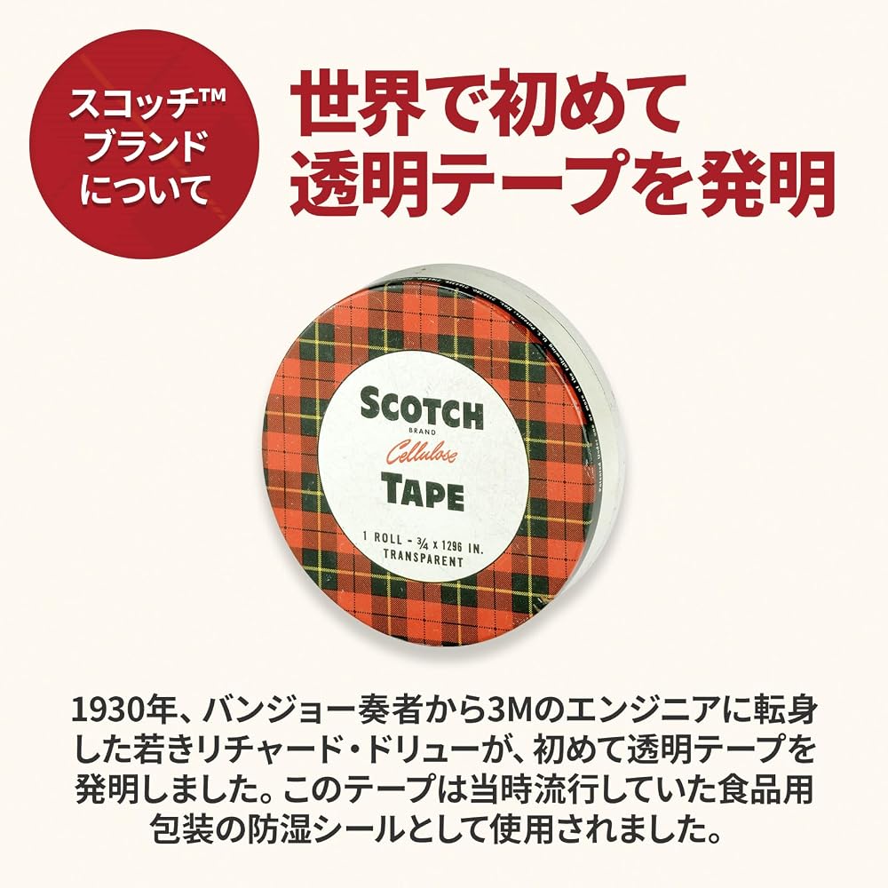 3M Scotch Transparent Tape 15mm x 35m Large Roll Pack of 10