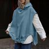 Women's Fashionable Solid Color Sleeveless Hooded Hem Asymmetrical Casual Pullover Vest Hoodie