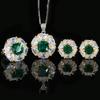 Jewelry Copper Bottom Gold-Plated Simulation Emerald Temperament Light Luxury Suit Female 10-8Mm