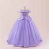 Платье принцессы для девочек-цветочниц на свадьбу, летнее детское торжественное длинное платье с бантом для школьного вечера, вечеринки, детского новогоднего платья ALP-0028