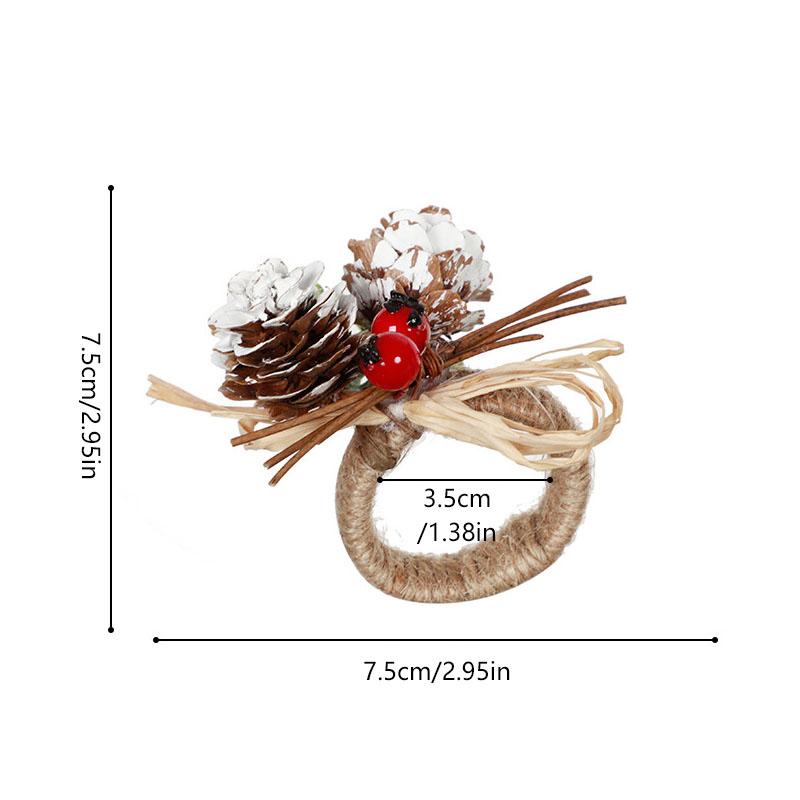 1 шт., украшение стола, рождественская натуральная джутовая пряжка для салфеток, держатель для салфеток, пряжка для полотенец, кольцо для салфеток