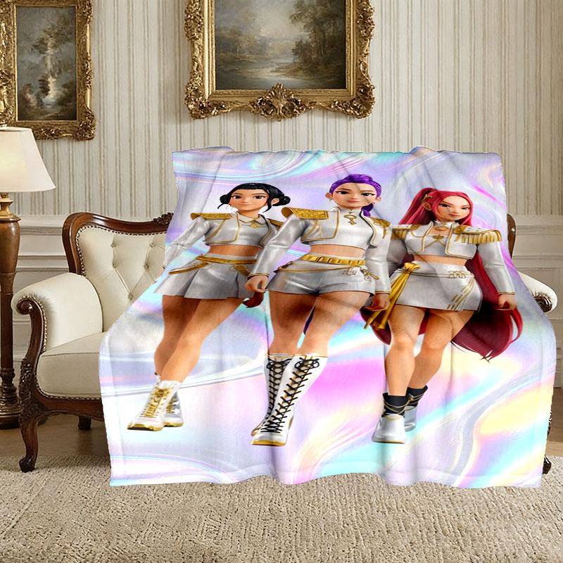 1pc Kpop Demon Hunters Blanket, Super Cozy Printed Home Blanket, All-Season Warmth