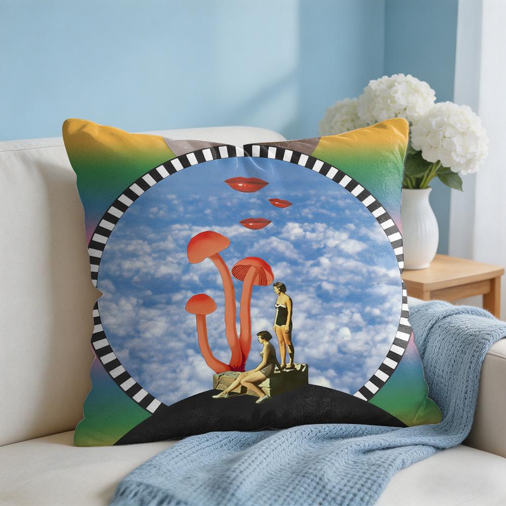 MMariano PPeccinetti Op Art Cushion Cover Square Pillow Bedroom Sofa Leisure Comfort Living Room Home Decoration X