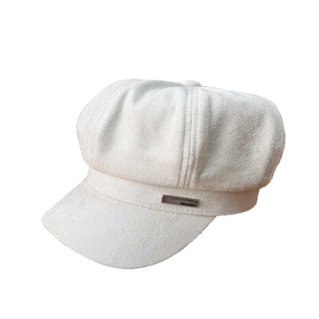Maillard brown beret women's retro temperament octagonal hat fashionable newsboy hat literary painter hat