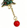 Decorative Seasonal Jewelry 1 Pair Christmas Tree Earrings for Women, Colorful Rhinestone Shaped Festive Party with Red Bead Charm, Winter Holiday