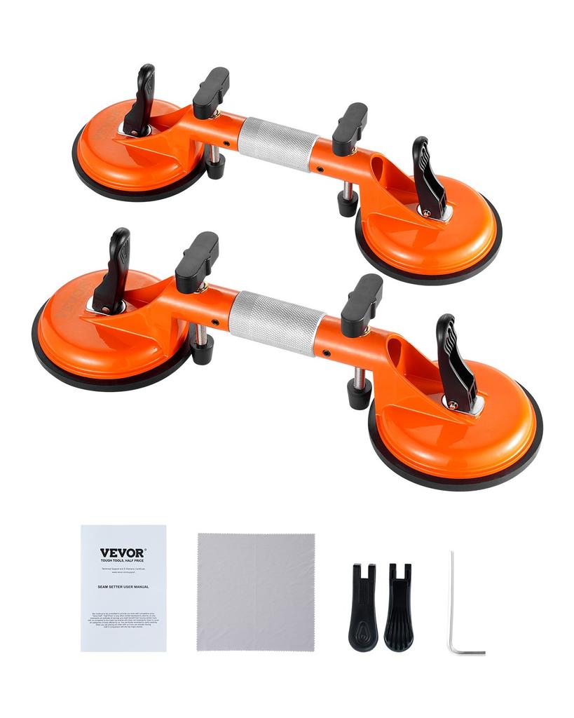 VEVOR Seamless Seam Setter, 2 Packs Granite Seam Setter with 5 in Vacuum Suction Cups, Seam Joiner for Seam Joining & Leveling
