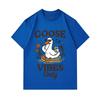 Men's 100% Cotton Crew Neck Short Sleeve T-Shirt, Funny Goose Vibes Only Cartoon Print Casual Summer Lightweight Comfy Tee for Daily Wear