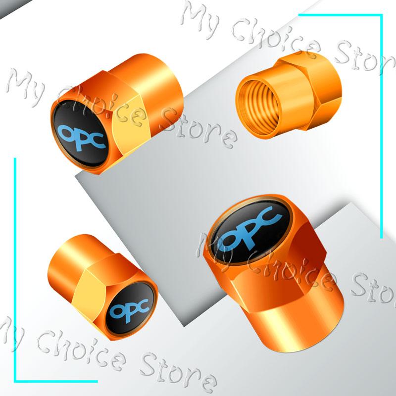 4Pcs OPC Line Emblem Metal Car Tire Valve Caps Wheel Stem Air Dust Covers For Opel Vauxhall Astra G H J K F Corsa Mokka Zafira