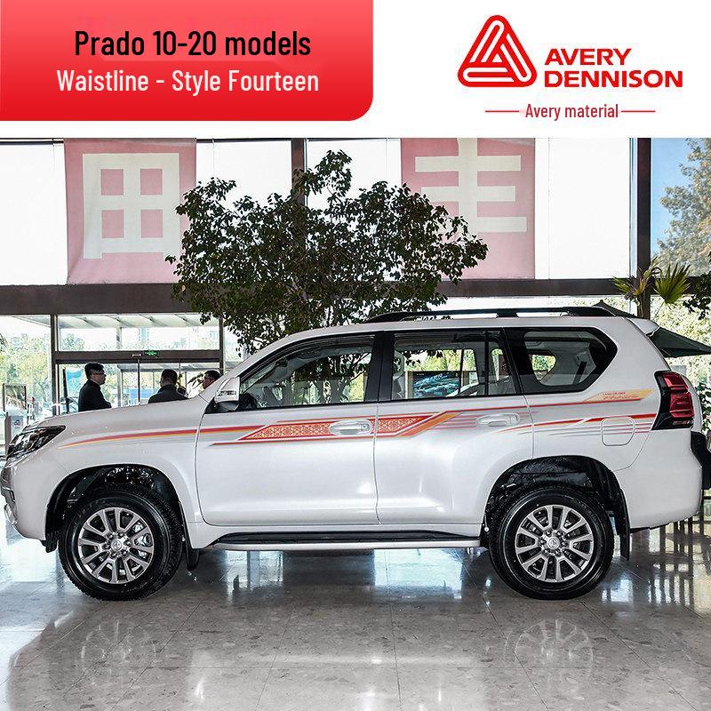 Toyota Prado 10-22 Модели Автомобильная Полоса на Кузов Наклейка на Поясную Линию.
