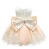Модное нарядное детское платье без рукавов с асимметричным подолом кружевом и бантом