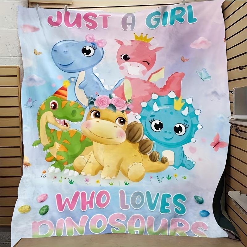 1pc Cute Dinosaur Blanket Gift For Friends Blanket Soft Flannel Sofa Blanket TV Blanket Warm Skin-friendly Office Nap Throw Blanket, Sofa Be