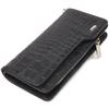 Quality Women's Purse Clutch Made of Genuine Textured Leather CANPELLINI Wallet 21543 Black