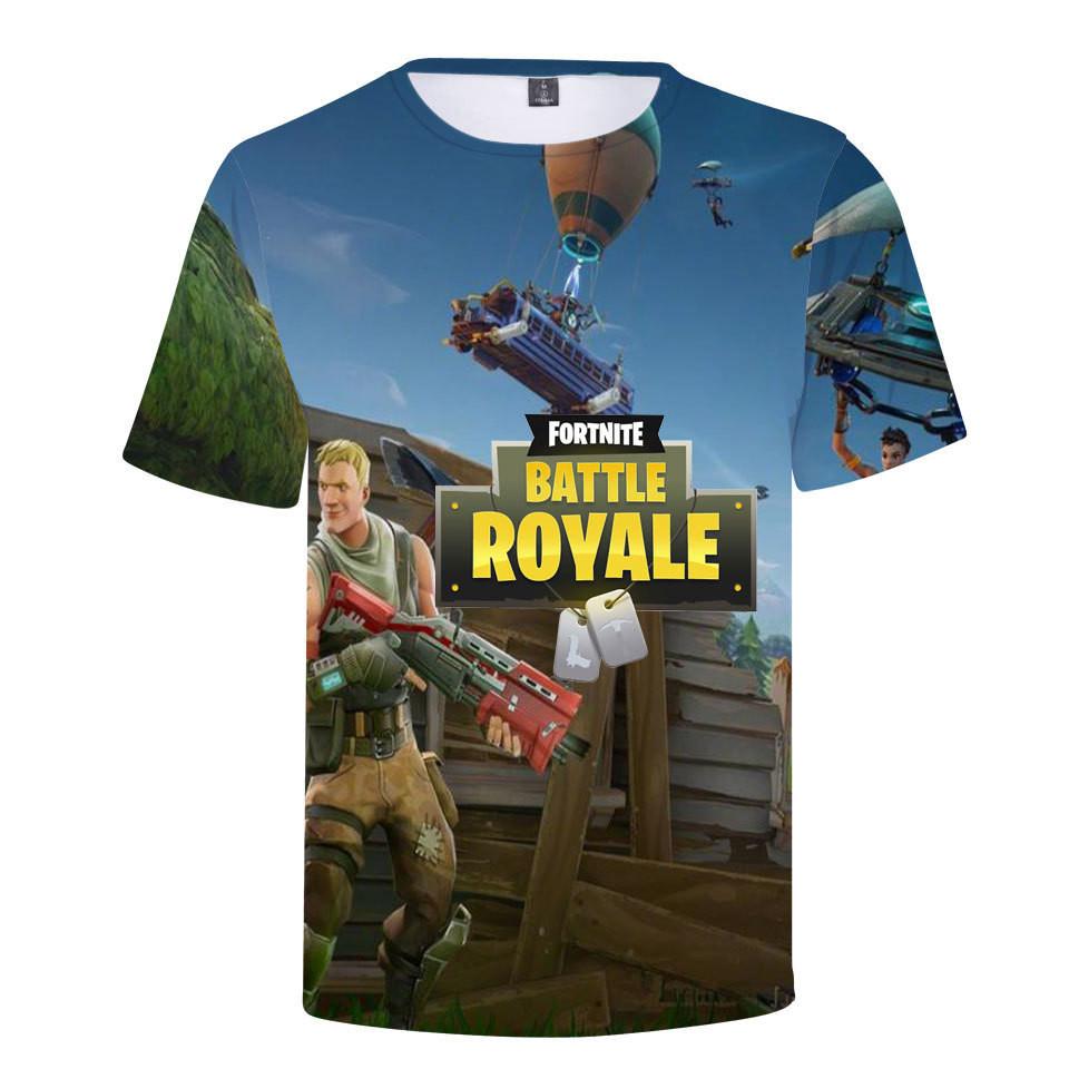 Футболка Fortnite для подростков с 3D-принтом, летняя, дышащая, хлопковая
