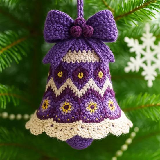 1/5 шт. Рождественский колокольчик ручной работы, вязаный Санта-Клаус, вязаный крючком, праздничное украшение, домашний сезонный декор