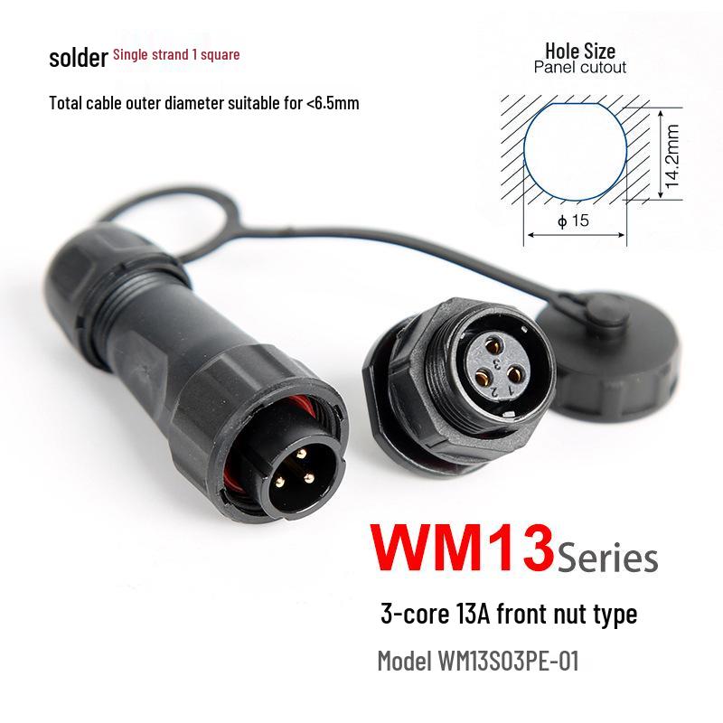 Водонепроницаемый авиационный штекер WM13 с многоконтактным разъемом M15 для спасения на воде