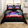 Комплекты пододеяльников с клетчатым флагом для подростков и взрослых, размер Queen, легкие покрывала-одеяла, постельное белье на тему гонок, декор спальни, без одеяла