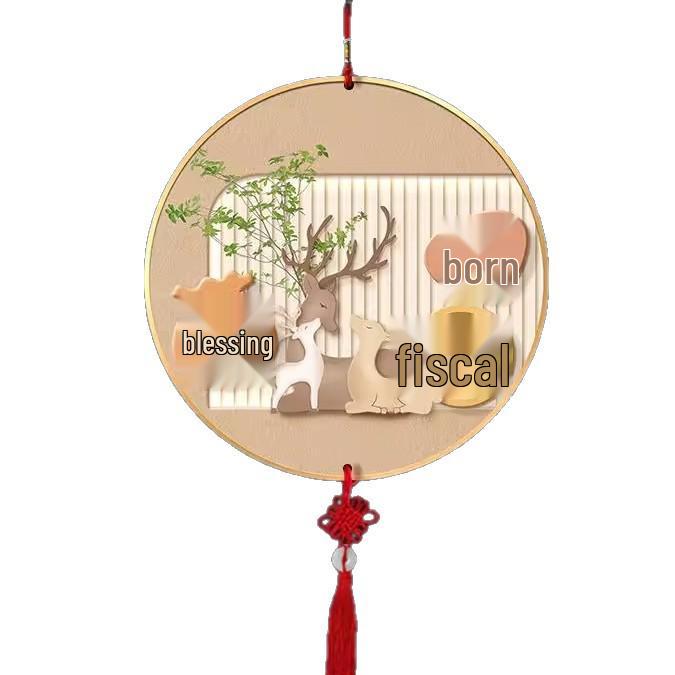 Хурма Руи Китайский Узел Настенное Искусство - Круглая Декоративная Картина для Гостиной