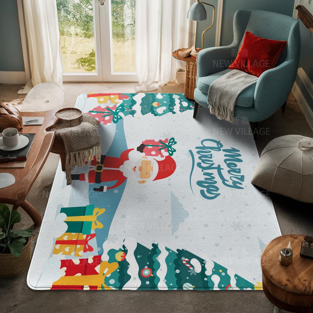 Ковер у входа в дом Домашний коврик у двери Гостиная Ванная Комната Ноги ванная комната Нескользящие коврики с водопоглощением для ванной Счастливого Рождества зима