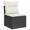 VidaXL Salon de Jardin avec Coussins 14 pcs, Canapés de Terrasse, Ensemble de Meubles de Patio, Mobilier d'Extérieur, Noir 3256266