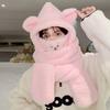 Hat With Earmuffs Cute Cap Korean Cap With Mask Scarf Women Plush Hat Winter Gloves Lamb Fleece Hat