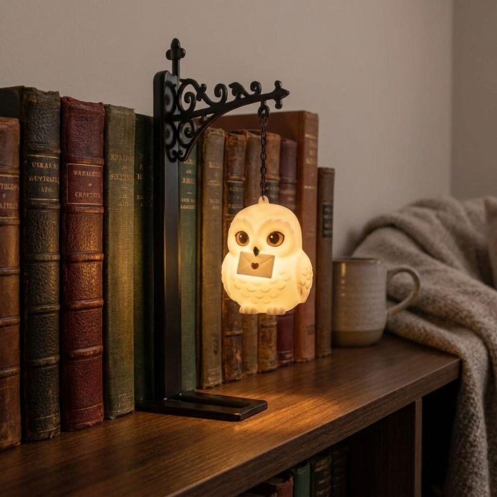 Wrought Iron Owl Bookshelf Lamp Vintage Bookend Shelf Lamp Reading Nook Light Birthday Gift