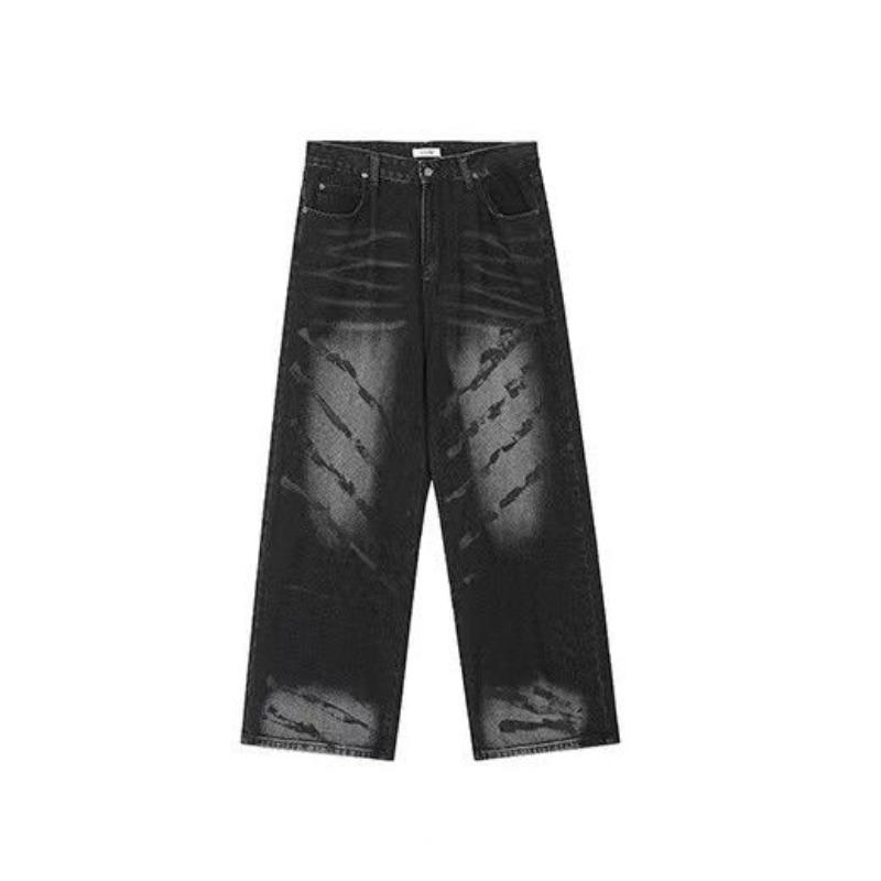 Американские винтажные полосатые джинсы с принтом тай-дай, женские модные брендовые осенние дизайнерские свободные утягивающие брюки с высокой талией и широкими штанинами