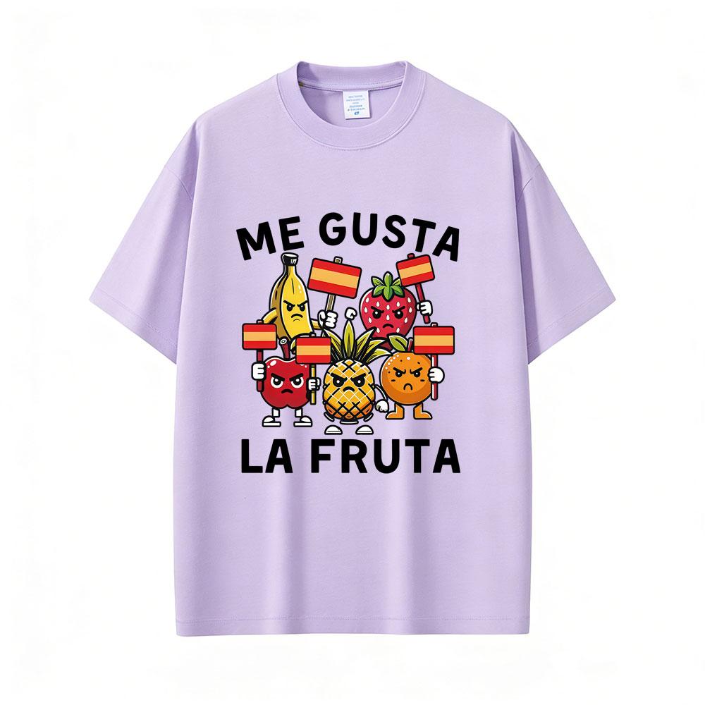 Me Gusta La Fruta Funny Tshirt I Like Fruits Spanish Humor Meme T Shirts Unisex Women Casual Cotton Tshirts Unisex Oversized Tops