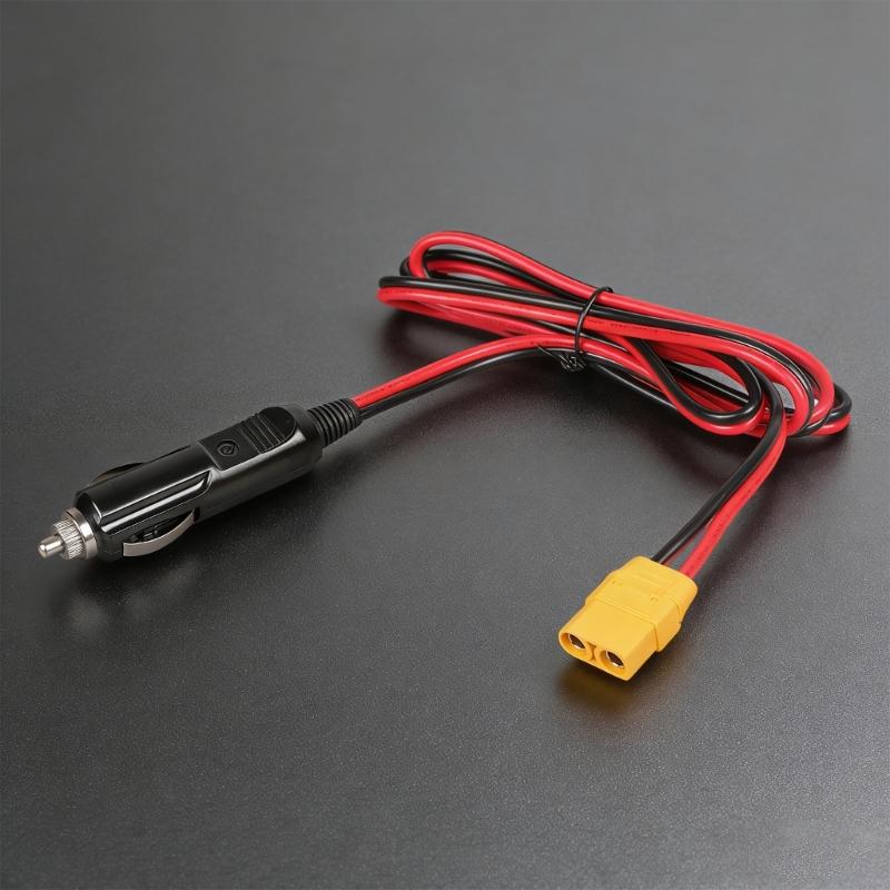 Прочный кабель 14AWG XT90 (гнездо) на автомобильные штекеры-преобразователи, 12В-24В, 15А, для портативных электростанций, шнур питания