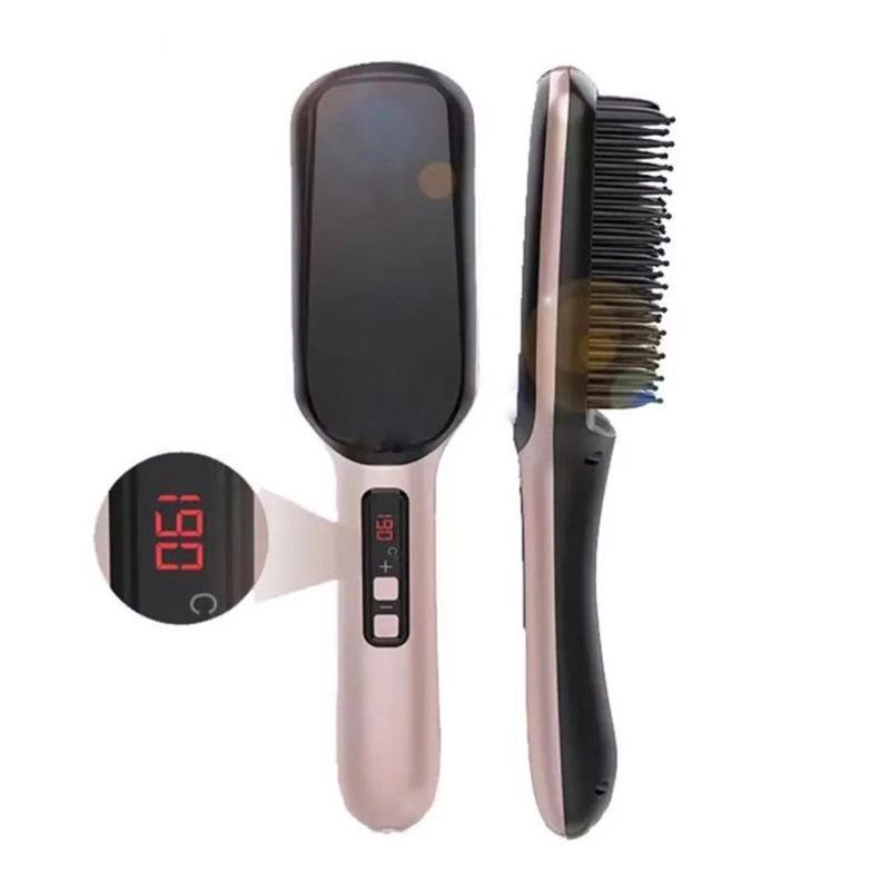 Dual-Use Ceramic Hair & Beard Straightening Comb for Men & Women