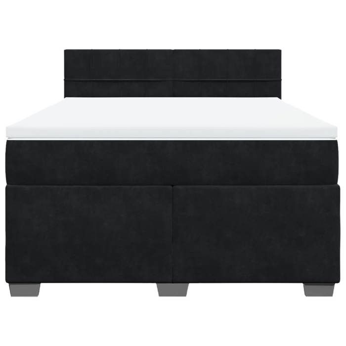 Maison Exclusive - Sommier à lattes de lit avec matelas Noir 140x190 cm Velours