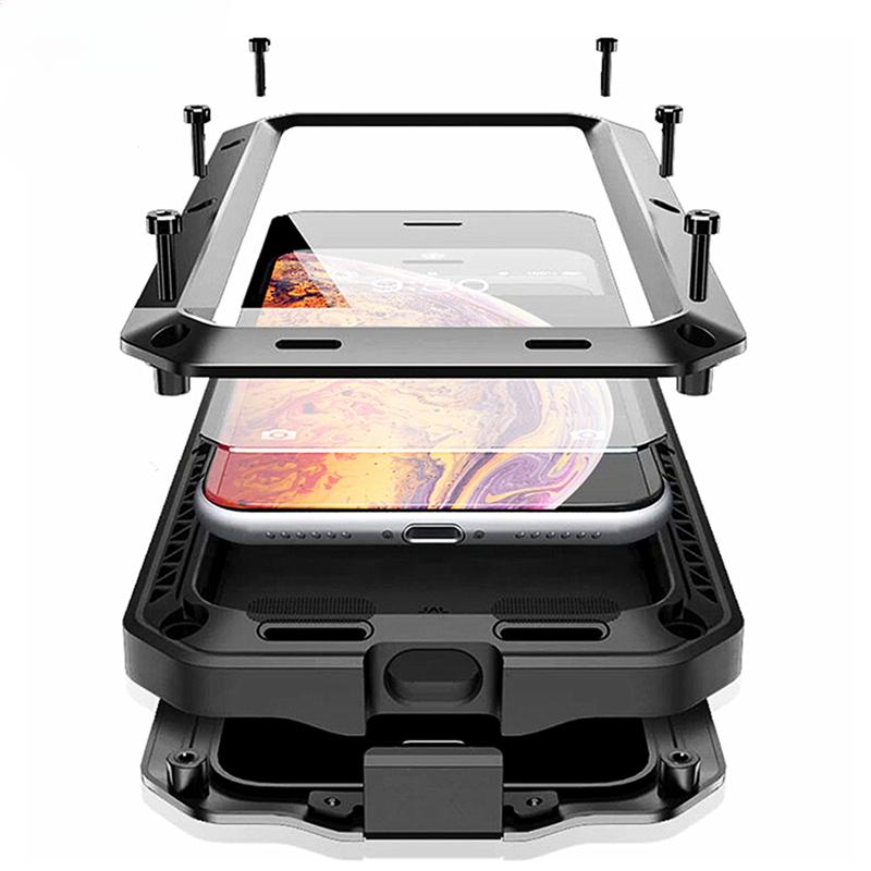 Бронированный металлический алюминиевый чехол для телефона IPhone 14 13 12 11 Pro XS MAX XR X 7 8 6 6S Plus SE, полный защитный бампер, противоударный чехол