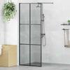 Walk in Shower Screen Black 80 x 195 cm Tempered Glass