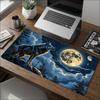 Howling Wolf Under Full Moon Large Desk Mouse Pad Non Slip Rubber Keyboard Mat Desktop Decor For Office Laptop Gaming Setup