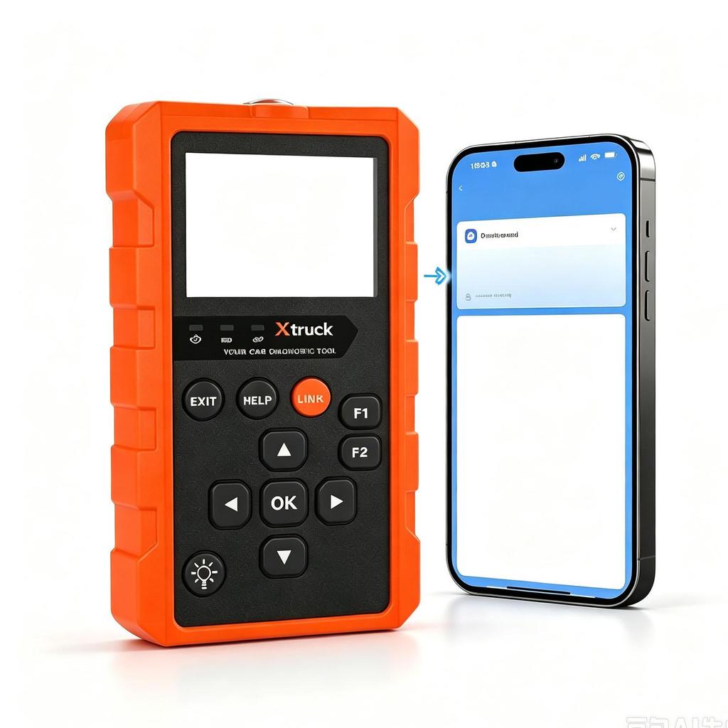 Xtruck 819 OBD2 Car Scanner, Check Engine Light Code Reader with Reset, I/M Readiness Mode6 Mode8, Built-in Flashlight, QR PDF Report