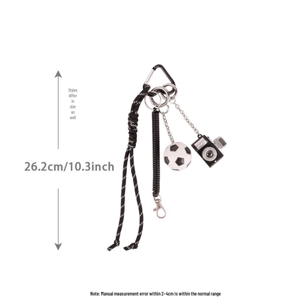 Miu-Style Woven Rope Camera Golf Bag Keychain Pendant - Trendy and Versatile Gift