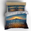 Christian Pillow and Blanket Set, Sunset Theme Bedding set (1 duvet cover, 2 pillowcases, duvet not included)