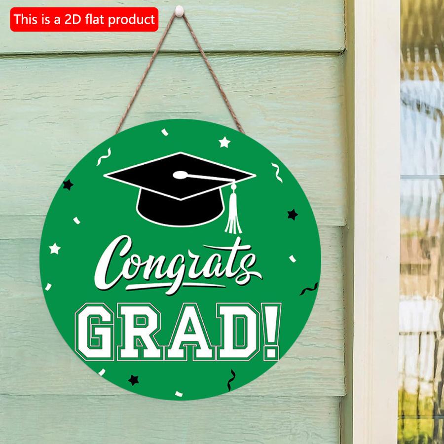 2D плоский 20*20 см 1 шт. Выпускной колпак с узором школьная вечеринка выпускников зеленый деревянный декор, простой и атмосферный стиль хорошее качество поздравление выпускной