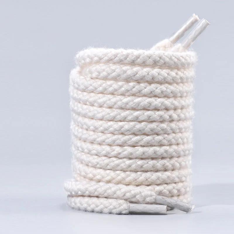 Precision Woven Linen Cotton Round Laces Outdoor Sports Laces Men and Women Casual Canvas Laces Shoes Accessories 1 Pair