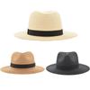 Mens Ladies Fedora Crushable Straw Panama Style Sun Hat Summer Hat