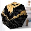 1 шт. Хэллоуин Летучая мышь Автоматический ветрозащитный зонт 8 ребер Портативный складной Черный железный каркас для улицы, пляжа, путешествий, пляжный зонт016