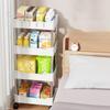 3/4-Tier Storage Cart Multifunctional High Capacity:Trolley Rack-Kitchen Floor Bedroom Bathroom Rolling Vertical Shelf