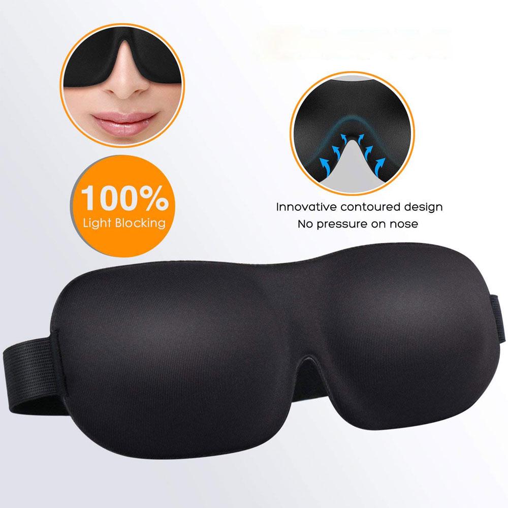 Tcare 3D маска для сна на глаза, дышащий хлопок, блокирующая свет, для путешествий, офиса, дома, комфортный сон
