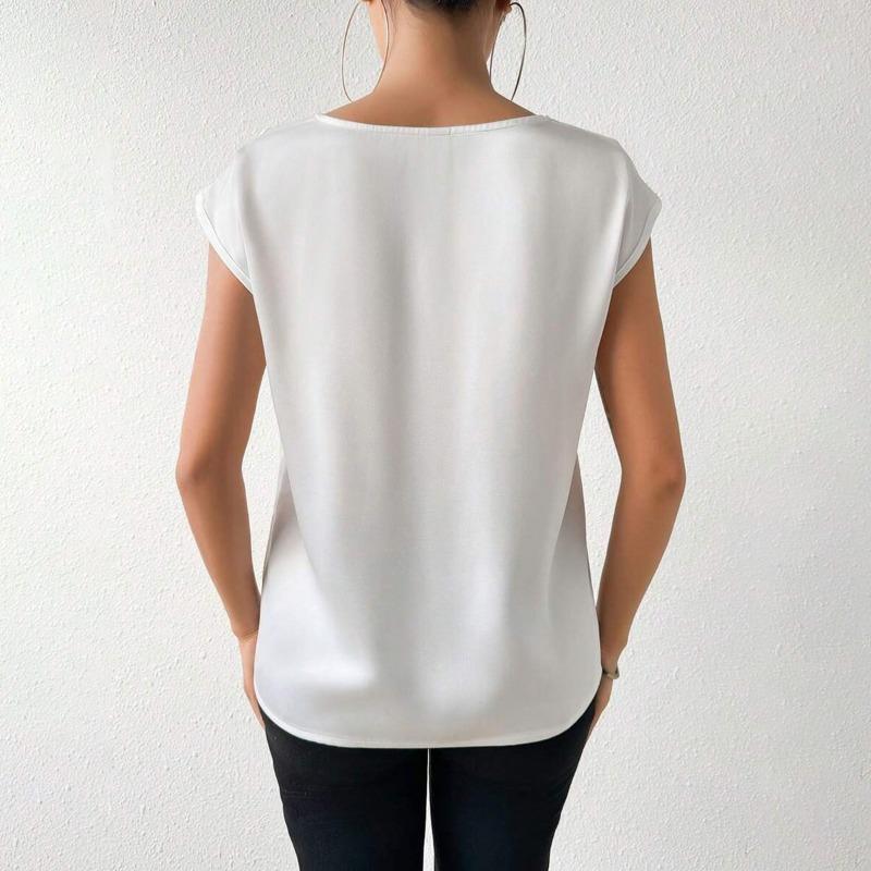 Women's Summer New Party V Neck Casual Short Sleeved Top