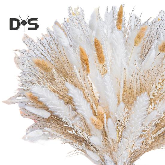 95Pcs Eco-friendly Pampas Grass Bouquet UV Resistant Great Boho Dried Floral Arrangement Pampas Grass Bouquet