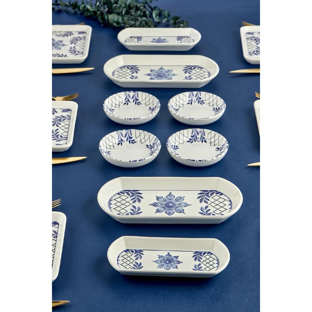 Luxury Ceramic Tile Authentic Clear 14 Piece Breakfast Set For 6 People