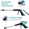 Upgrade 32" Aluminum Alloy Garbage Clip Foldable Grabber Reacher Tool Lightweight Trash Claw Grabbers Magnetic Pick Up Stick