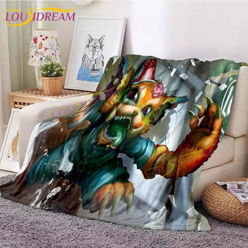 Одеяла League of Legends, игровые фланелевые одеяла серии Skin Art, кровать с мультяшным принтом, диван, мягкое покрывало, покрывало для путешествий, кемпинга