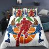 Basketball Sports 3D Print Bedding Set 2/3 Piece, Black Cool Basketball Duvet Cover Set, Modern Teen Boys Youth Sports Theme Gif