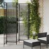 VidaXL Room Divider 5 Panels, Room Separator, Privacy Screen, Living Room Bedroom Screen, Modern, Black 365396