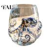 Unique Coastal Style Drinking Glass 12oz Octopus Water Cup, Embossed Design, Hand Painted Marine Themed Glassware for Ocean Lovers Home Bar